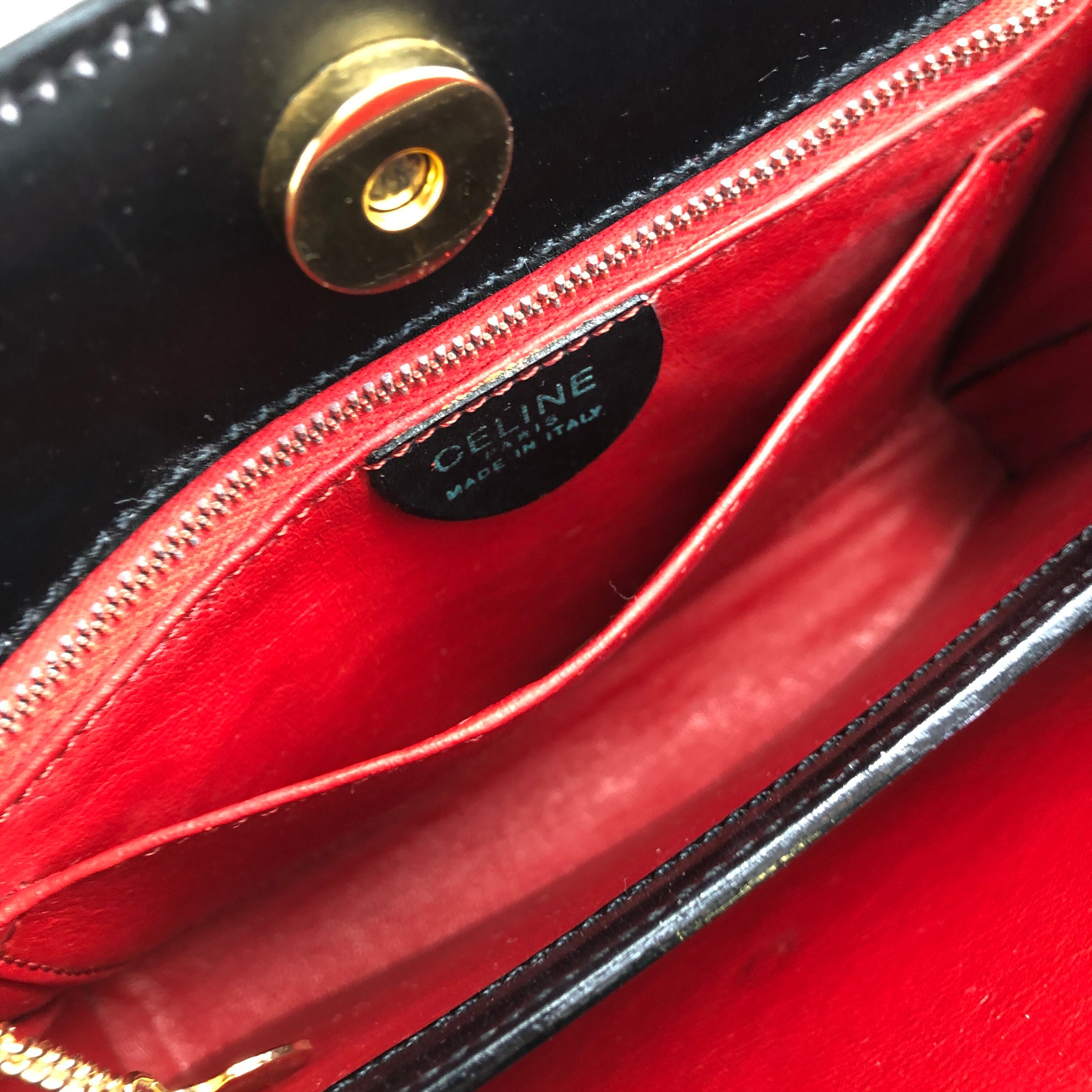 CELINE セリーヌ スターボール 凱旋門チャーム レザー ハンドバッグ