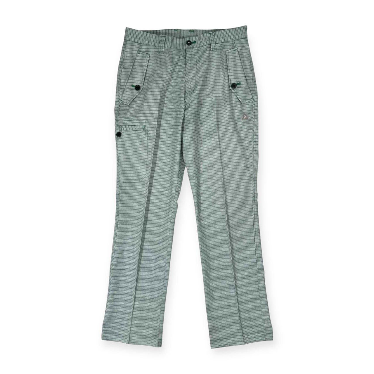 le coq sportif GOLF ルコック スポルティフ ゴルフ 千鳥格子 チェック柄 スラックスパンツ ポケット付き 胴囲76 /グリーン系