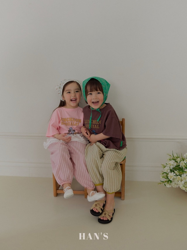 《送料無料》チェリーストライプパンツ：Jr【HANS】※お取り寄せ