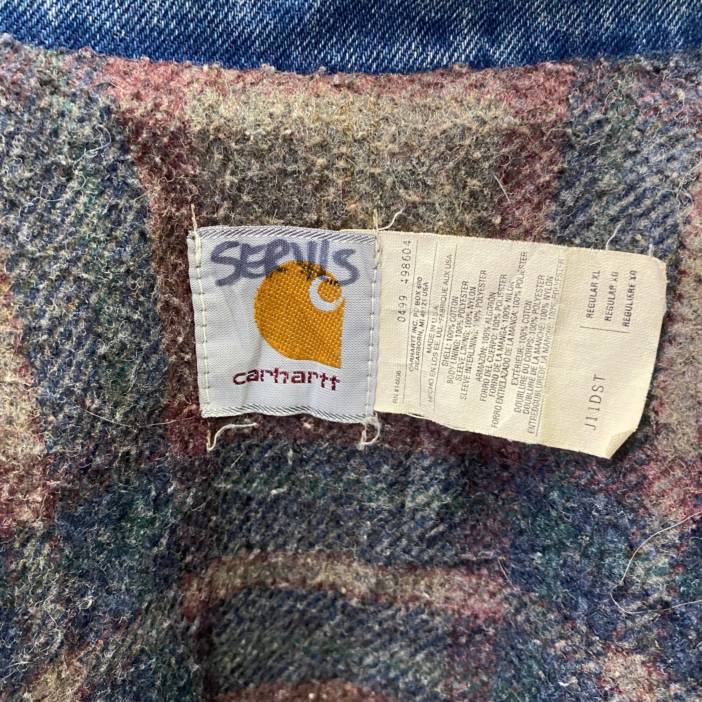 希少■90's USA製■carhartt【XL】デニムジャケット ブランケット 希少□90's USA製□carhartt【XL】デニムジャケット ブランケット