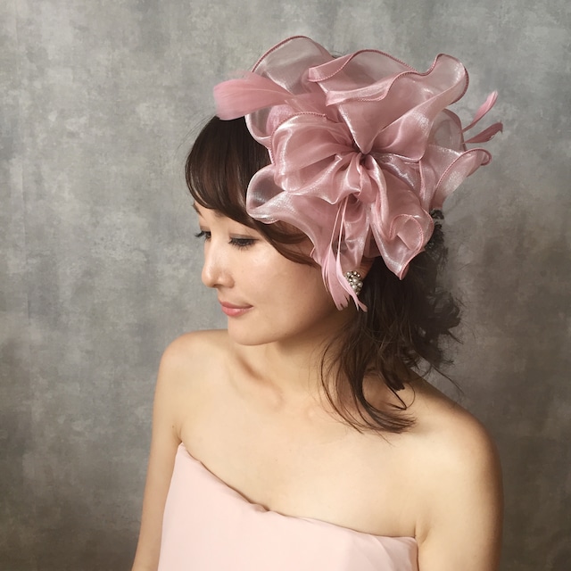 pink flower ヘッドアクセサリー/トーク帽
