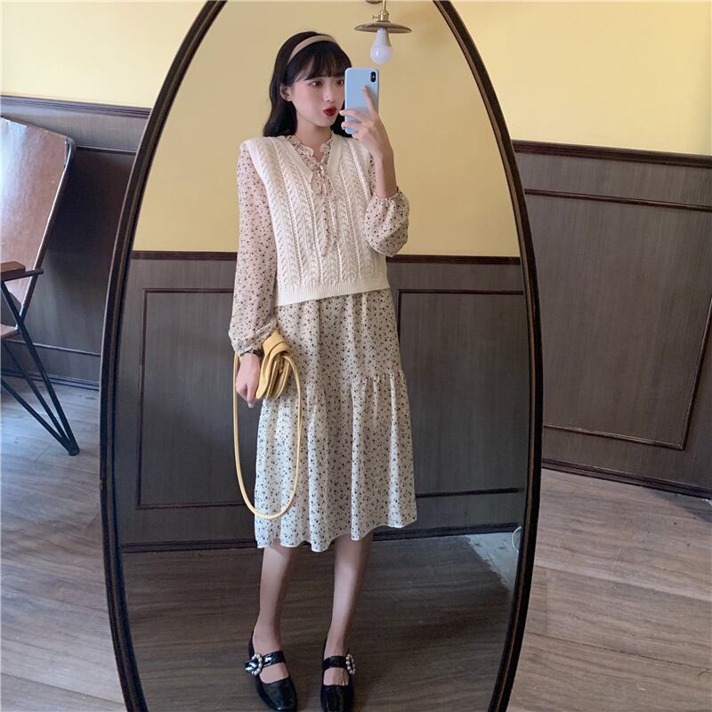 フローラルドレス スプリングスカート 春物 花柄 YY-ファッション60090260397