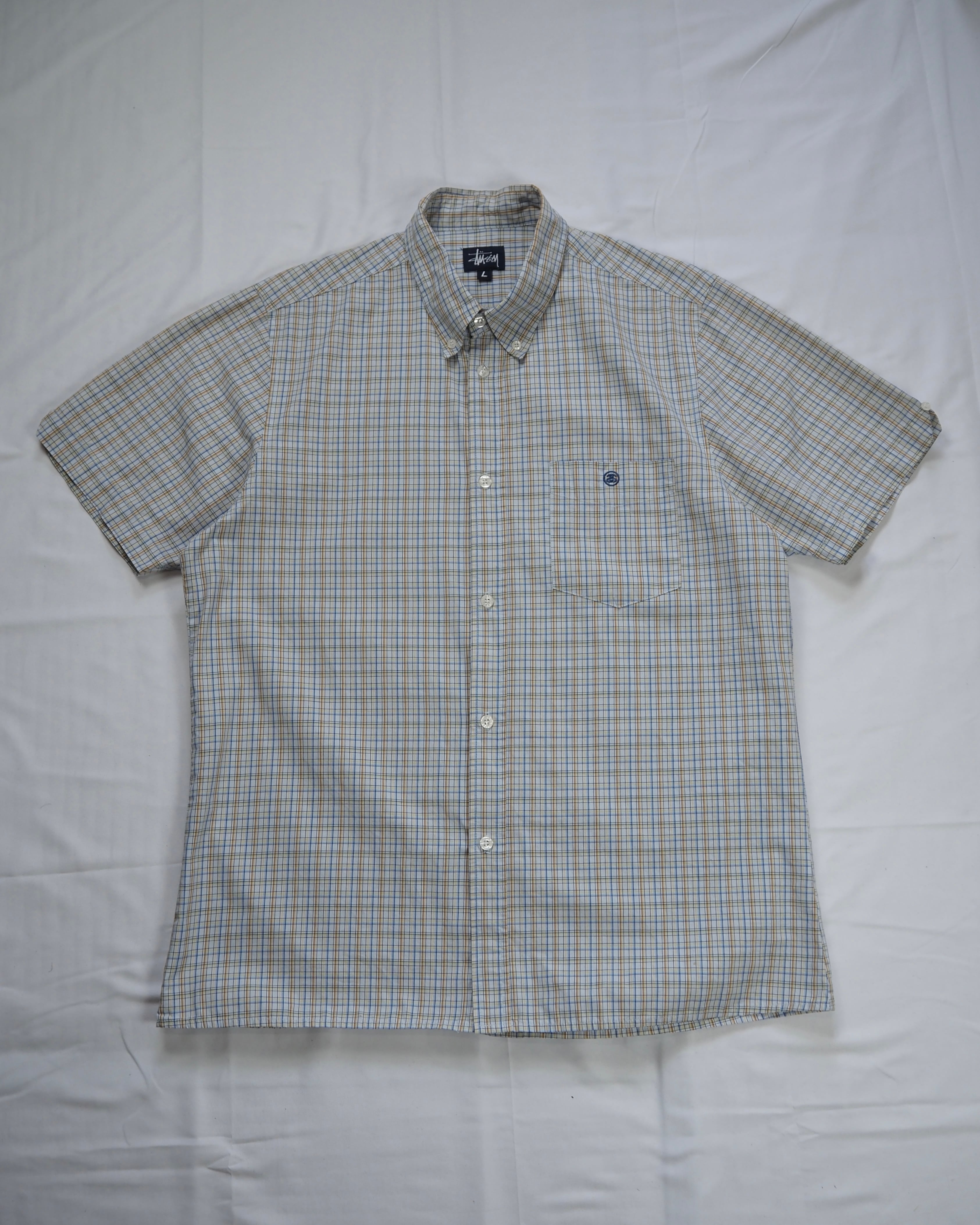 90s OLD STUSSY 紺タグ 半袖シャツ オールドステューシー Lサイズ 90's OLD STUSSY 紺タグ 半袖シャツ Lサイズ | DIRT Vintage