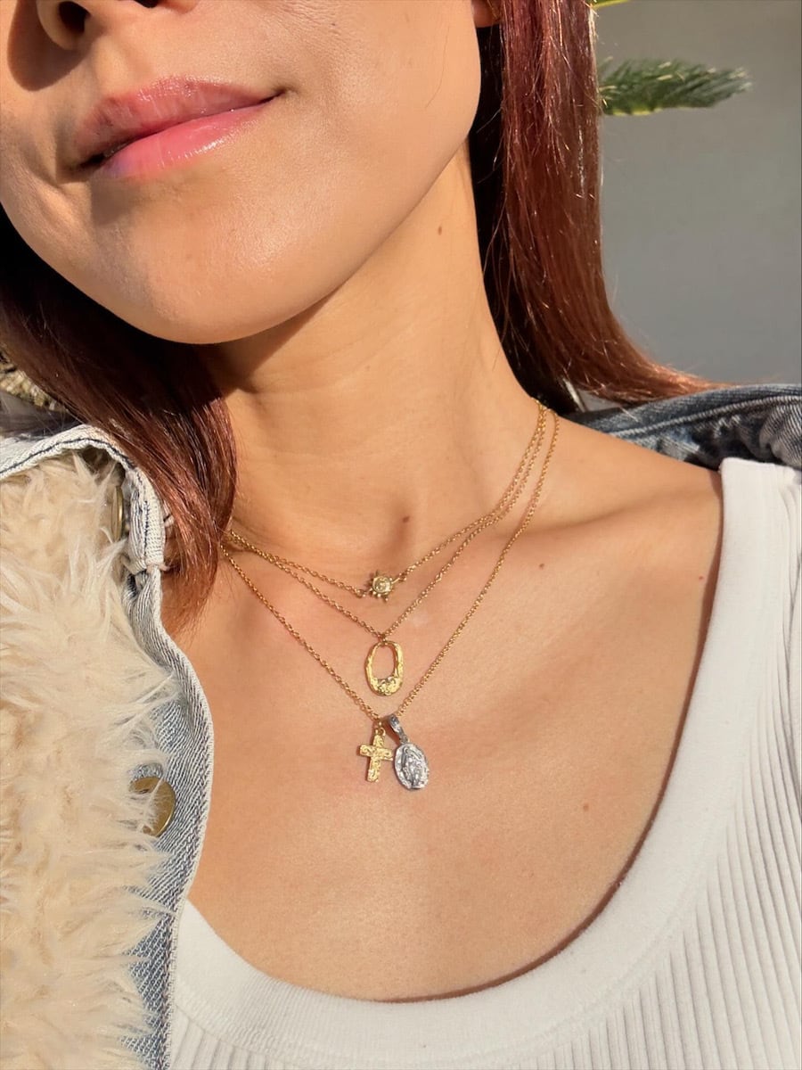 316L hawaiian medai & cross necklace #n78 | rani