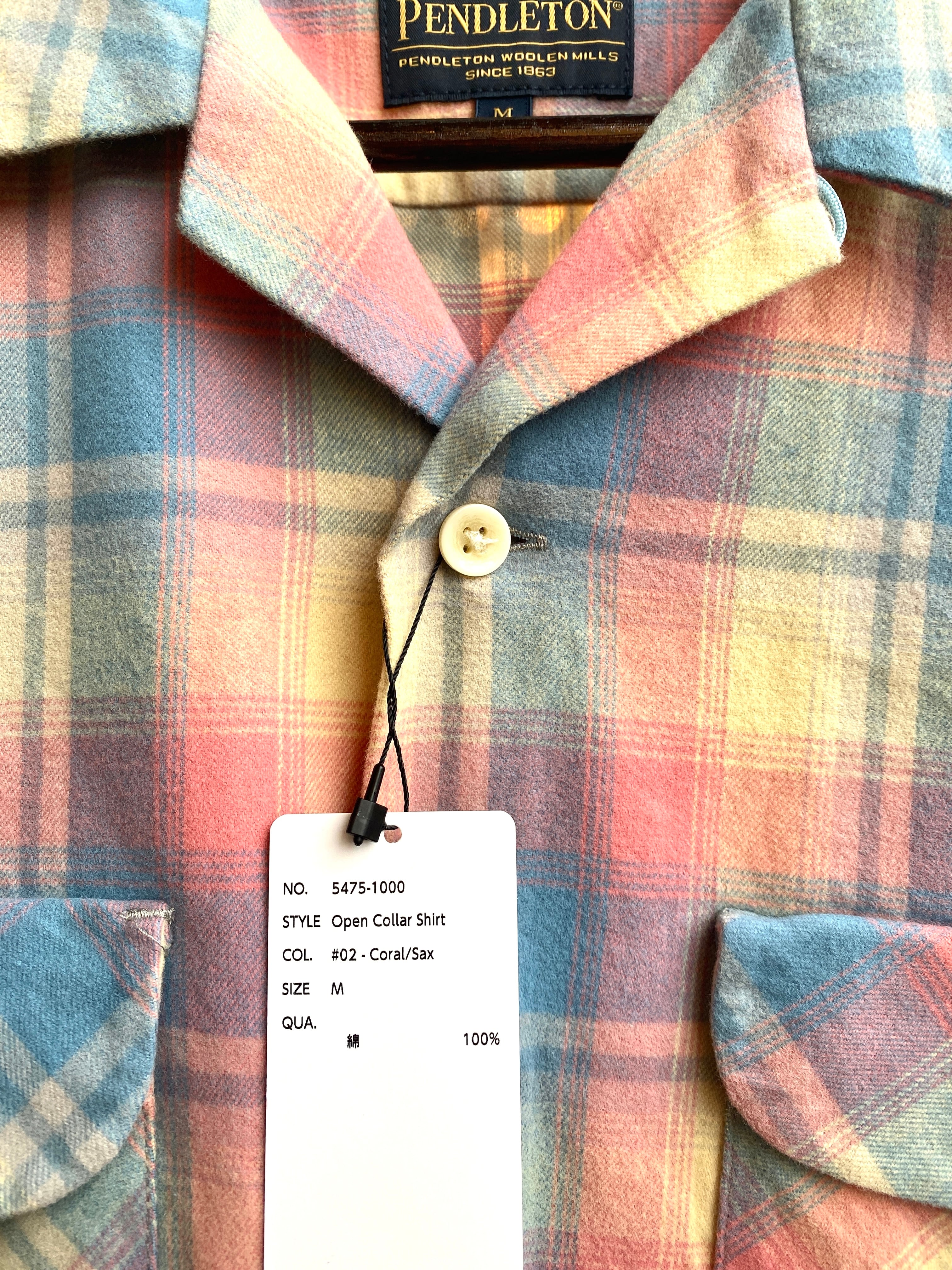 ペンドルトン コットンシャギー オンブレチェック オープンシャツ L PENDLETON / ペンドルトン 別注コットンシャギー オープンカラー