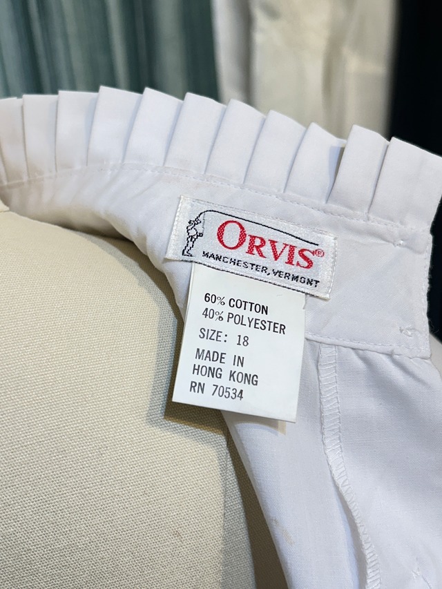 vintage “ORVIS” tuck & lace white blouse