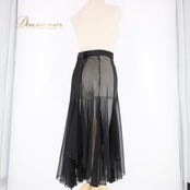 社交ダンス 衣装 スタンダード スカート 巻きスカート ラップスカート オーバースカート レッスンウェア Leirena レイリーナ ブラック系 黒 スカート レディース ダンス衣装 透け感 伸縮性 マジックテープ調整 おしゃれ モノトーン 講座用 発表会 おすすめ 上品 ラグジュアリー フェミニン お揃い 体型カバー かっこいい