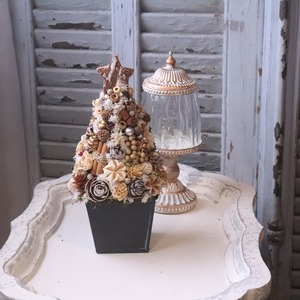 木の実ツリーL　1点もの｜木の実の小さなクリスマス飾り　木の実いっぱい　冬のナチュラルインテリア　プレゼント　推し活におすすめ　
