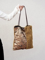 Craquelé Fur Mix Boa Bag F0835