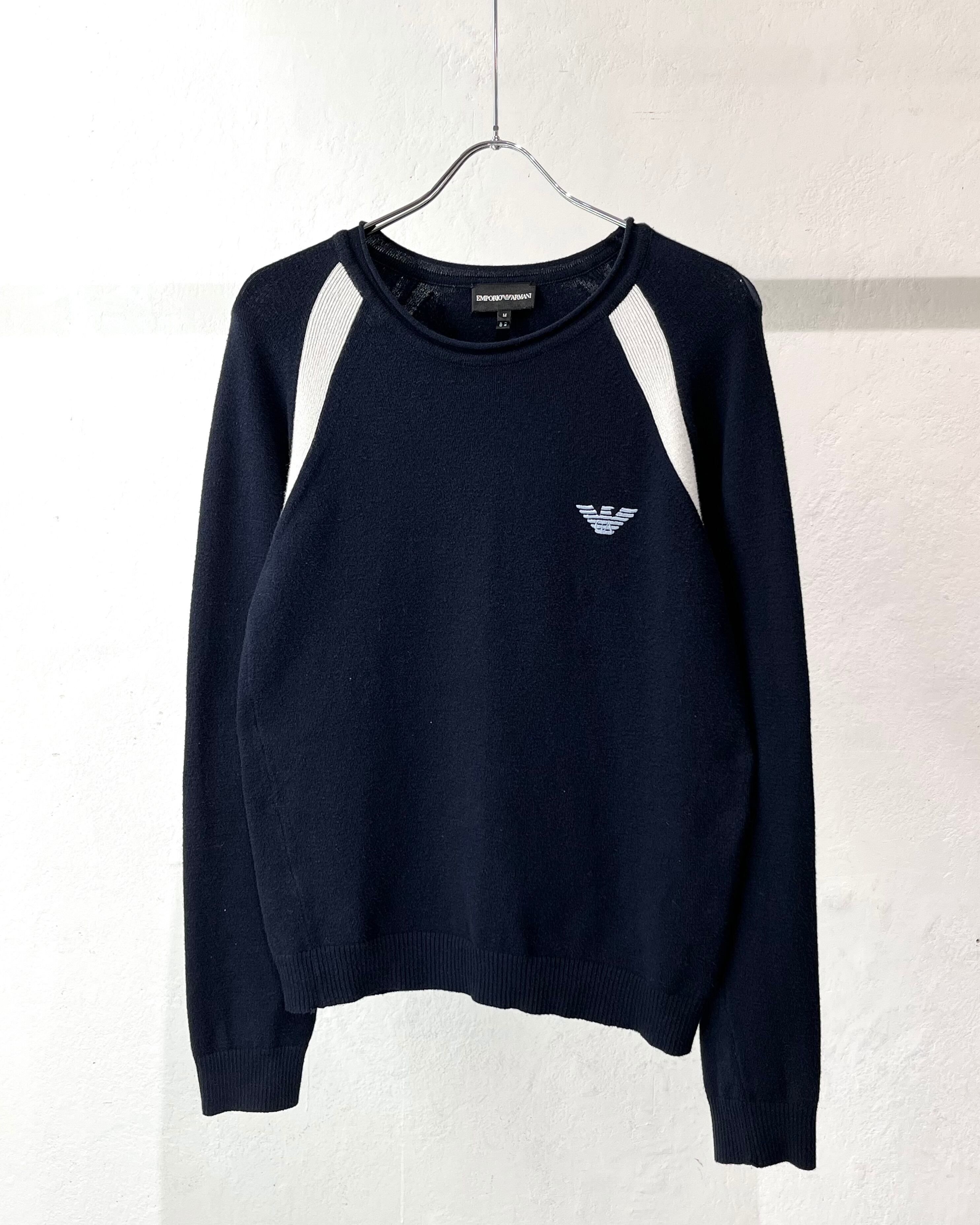 EMPORIO ARMANI Role-Neck Logo Knit-Sew TURKEY製