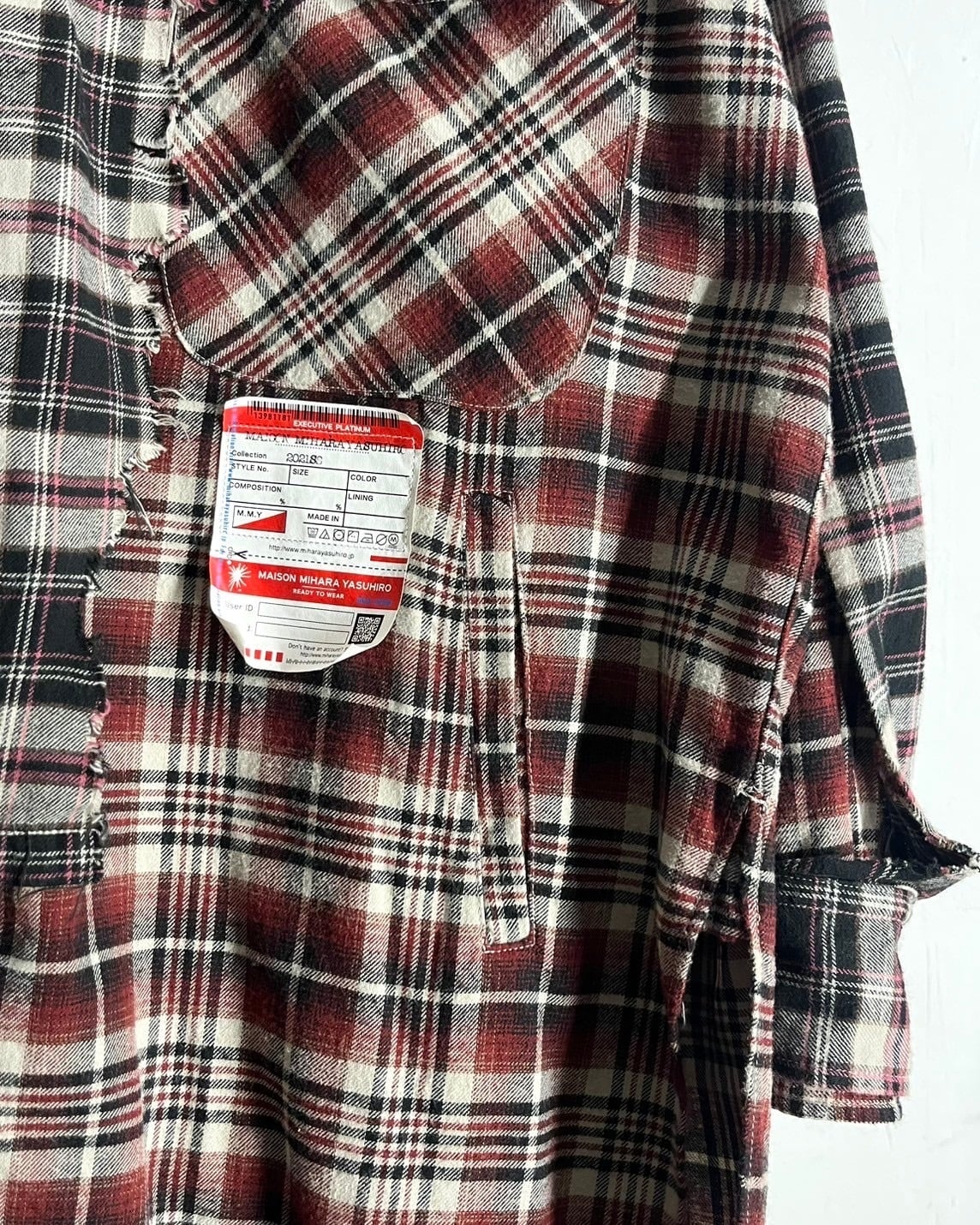 21SS MAISON MIHARA YASUHIRO Damage Layered Check Flannel Shirt | VOLAR