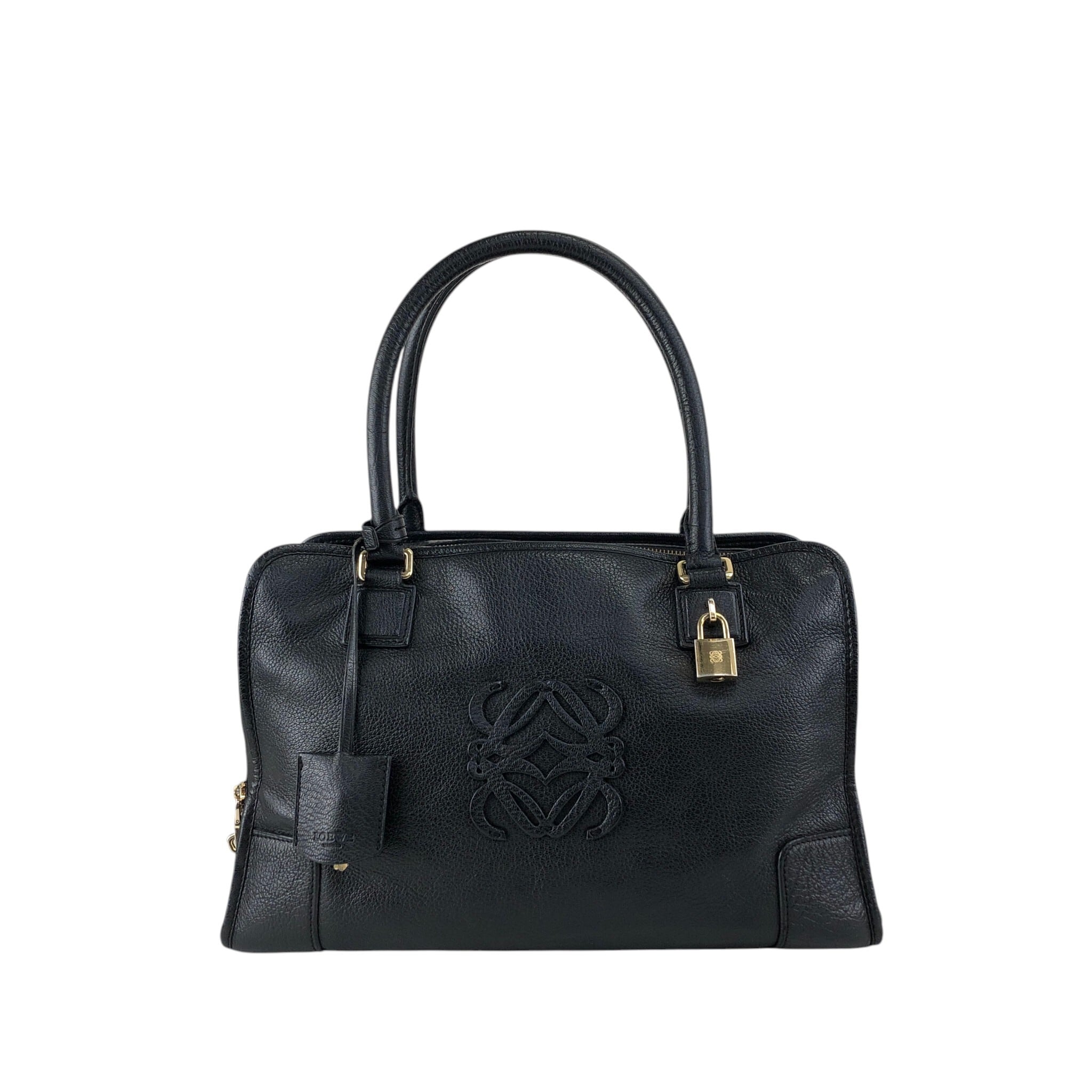 LOEWE ロエベ ハンドバッグ ブラック アナグラム レザー ミニボストン