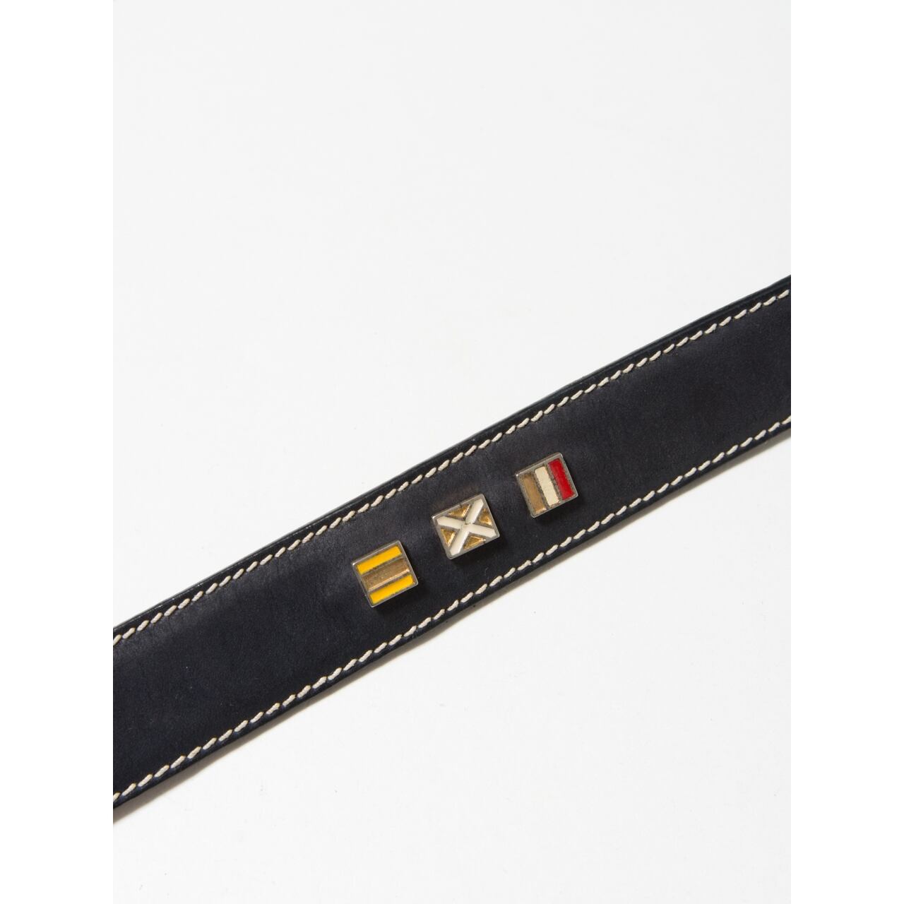 【Les Copains】Made in ITALY Logo plate Waist belt (イタリア製  ロゴプレート ウエスト ベルト)7b