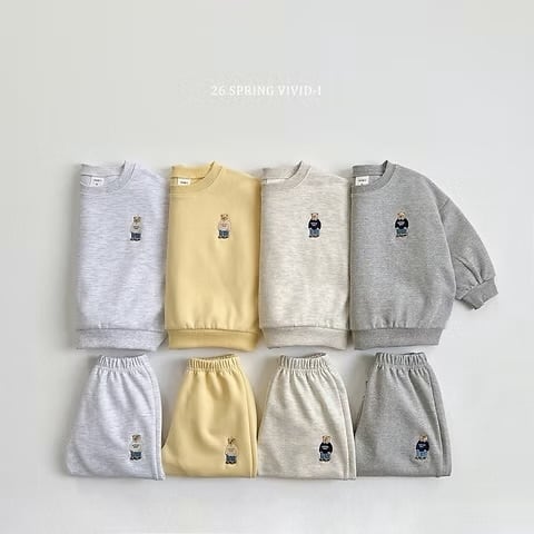 即納|vivid-i|26ベア刺繍上下セットアップ