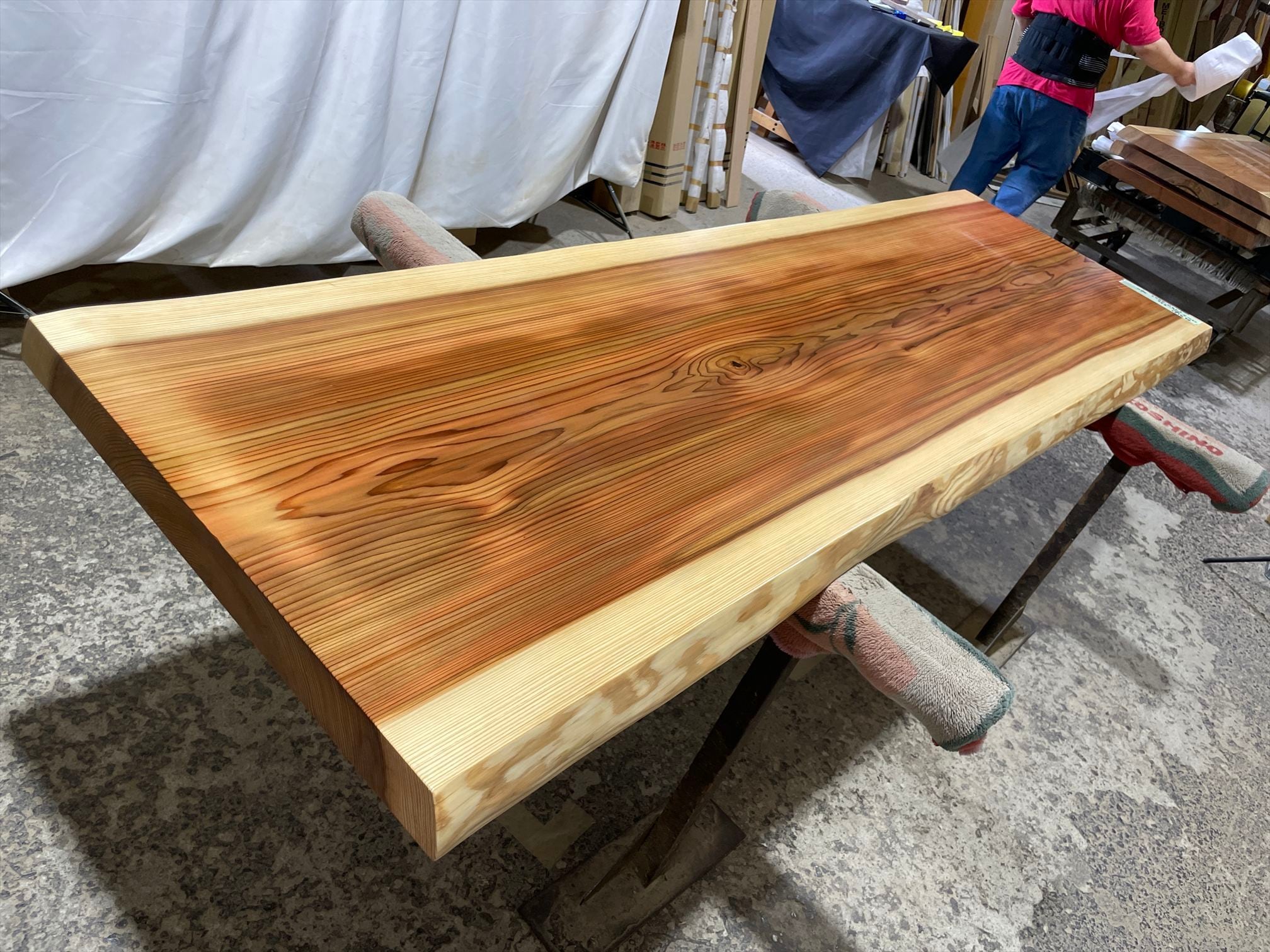 テーブル 一枚板 無垢 杉9133 一枚板無垢 2320x710-630x60mm 乾燥材 センターテーブル