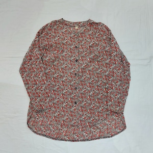 Flower pattern rayon no collar blouse / Made in Italy[ir-163]