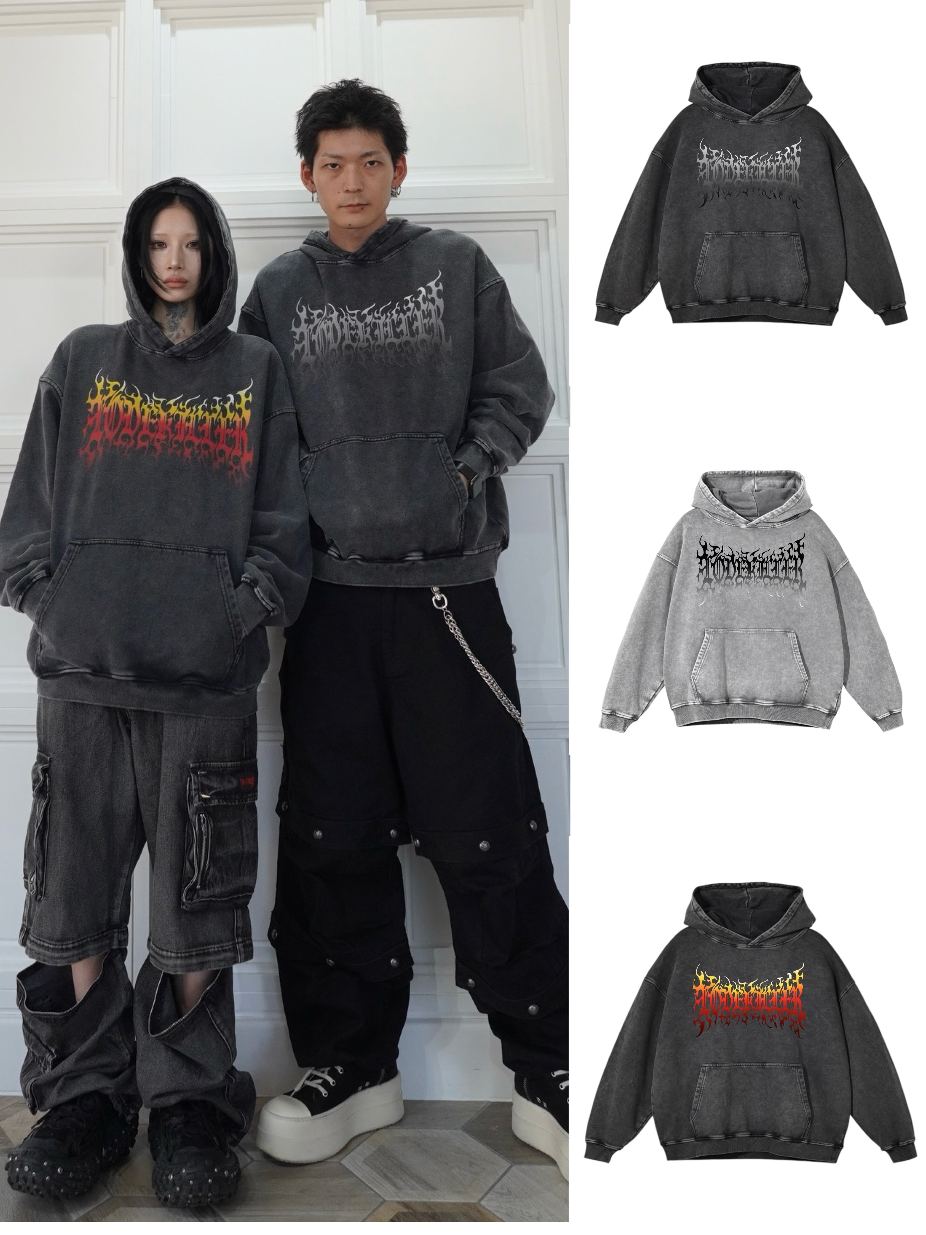 【LOVE KILLER】Graphic black letter hoodie