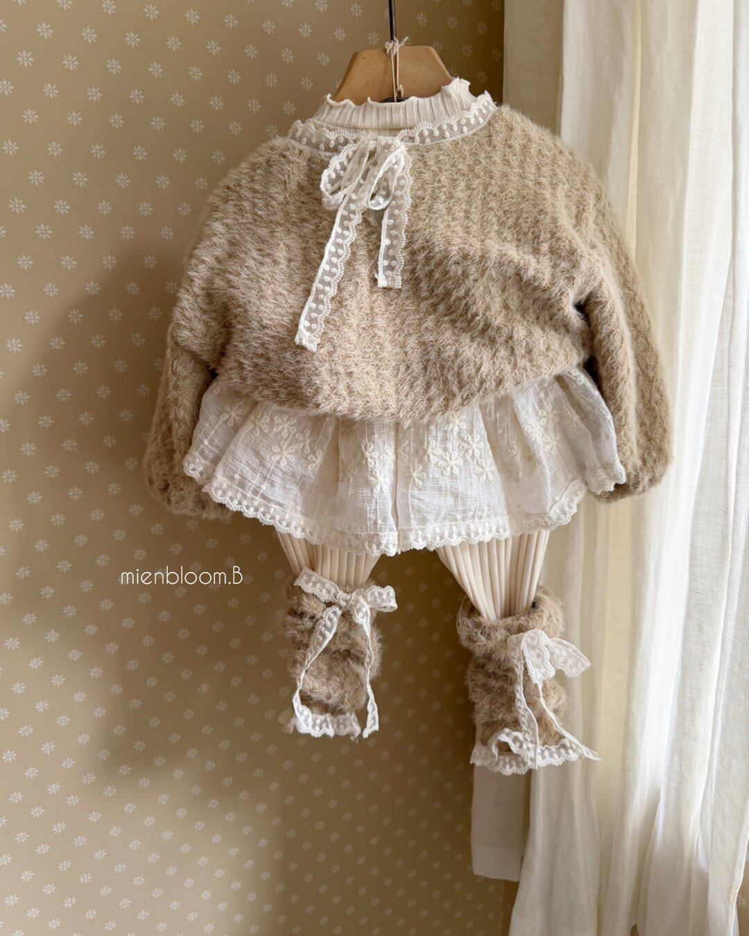 送料無料【予約】/ kidsレースリブレギンス / mienbloom