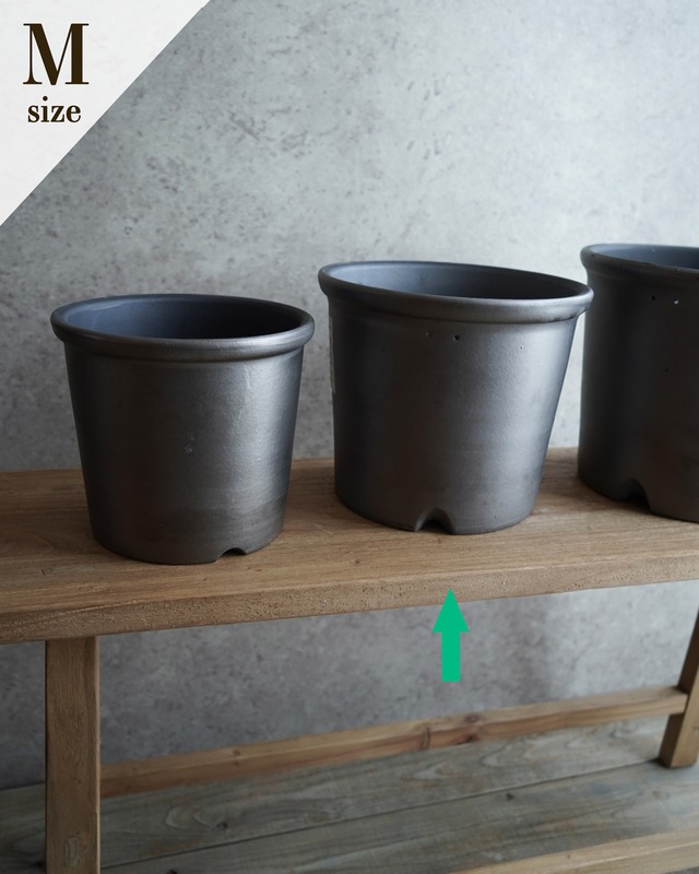 モスポット アザレア　ブラック　φ25cm　【植木鉢】