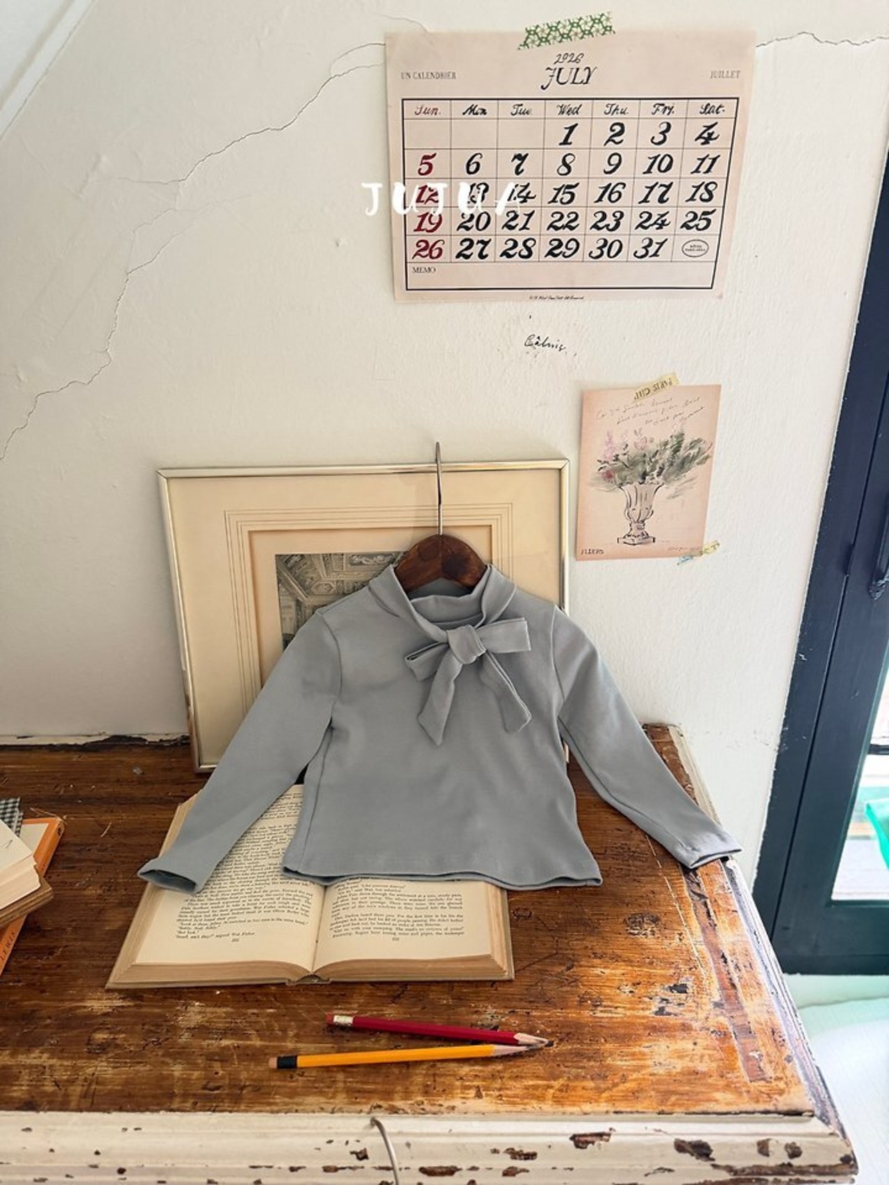 韓国子供服 / JUJUA / 26Autumn / タイリボン Tシャツ / 秋服 *XS~XL*