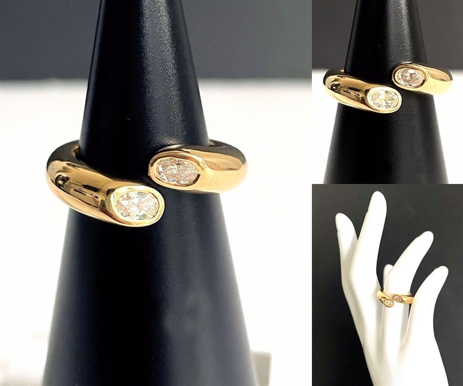 CARTIER カルティエ K18 YG エリプス ドゥ テッド リング ダイヤモンド