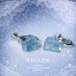 【026 Veiled Nereids Collection】 アクアマリン 鉱物原石 イヤリング 天然石 アクセサリー (No.3719)