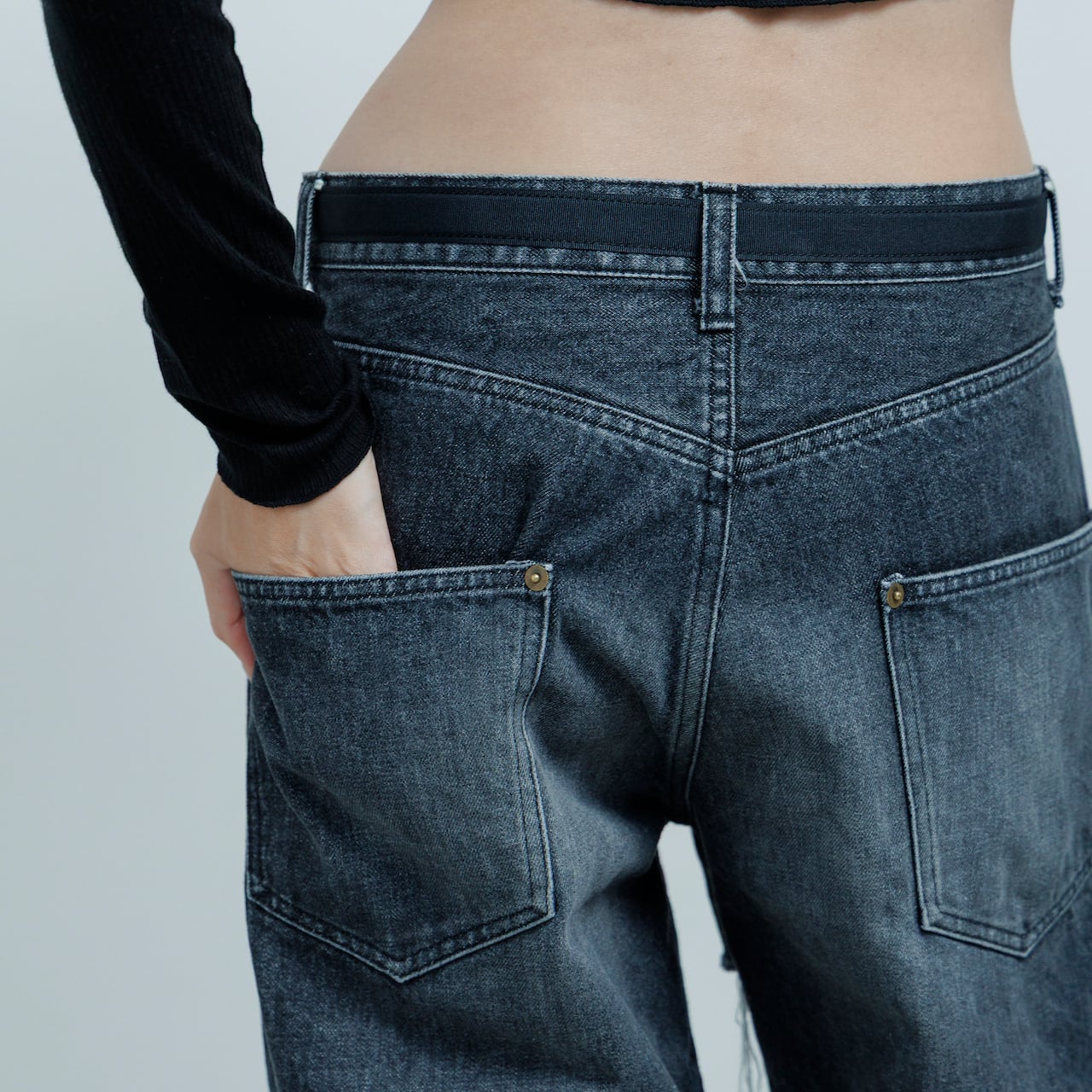 AO-85 overlay ripped denim pants | akio