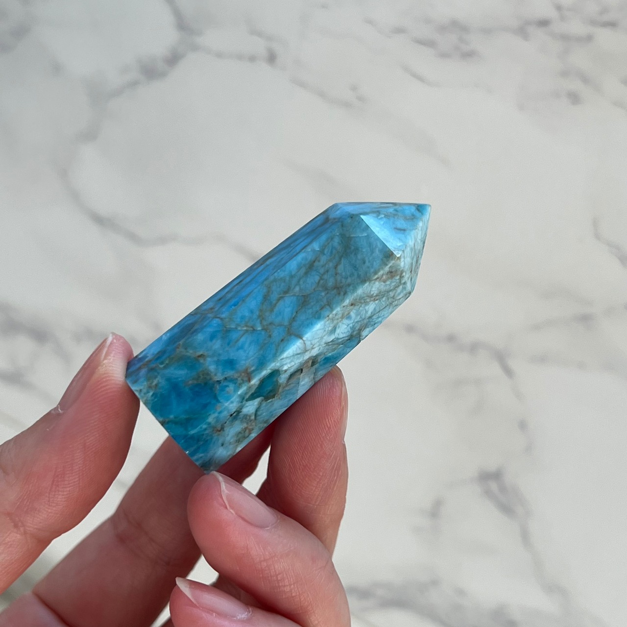 ブルーアパタイト タワー1＊ポイント＊天然石インテリア＊置き物