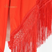 フラメンコ 衣装 シージョ ピキージョ レッド系 赤 刺繍 花柄 フレコ フリンジ トライアングル ダンス パーティ 発表会 スカーフ フラメンコ用品 衣装小物 ステージ衣装 差し色 華やか 柄物 花刺繍 ダンス衣装 舞台衣装 かわいい