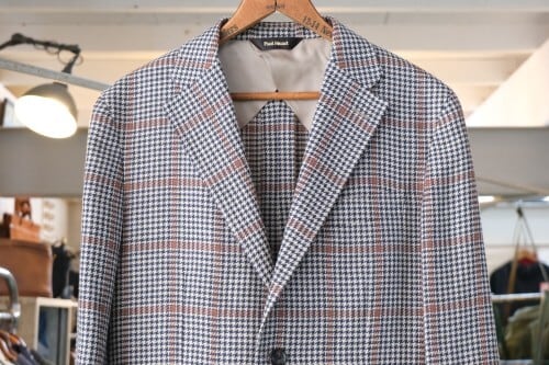 00's Paul Stuart glen-check linen tweed Jacket GARYO