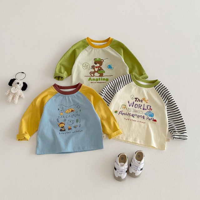 【BABY&KID】カラーバリカートゥーンＴシャツ