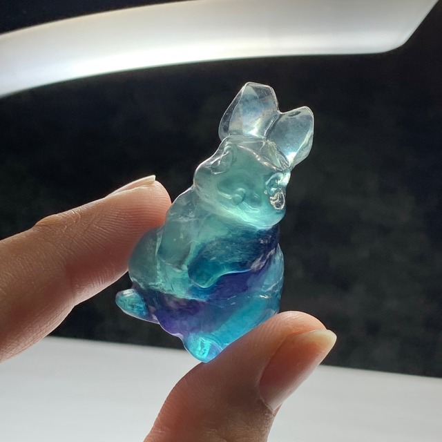 送料込み☆20.フローライトうさぎ・インテリア