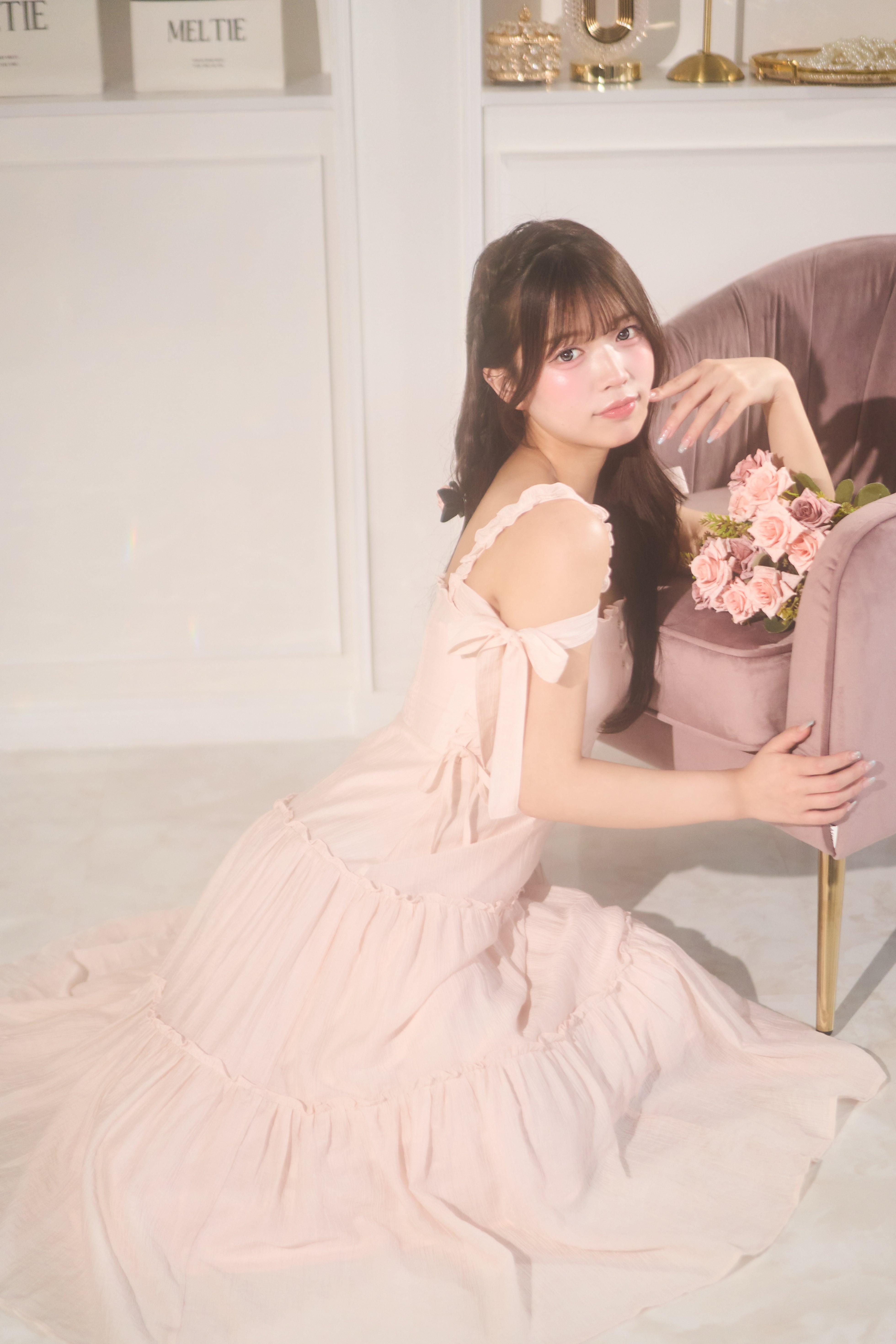 milky ribbon tiered op