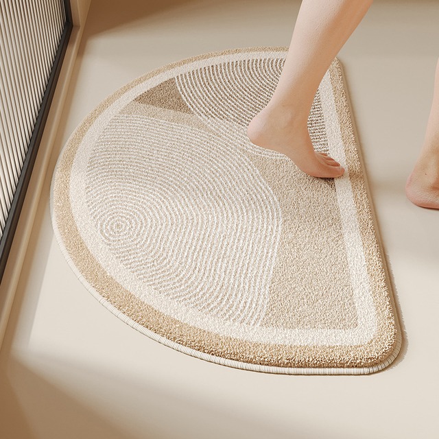バス マット 雲形 半円形 カシミヤ風 吸水 滑り止め 付き おしゃれ かわいい インテリア 50cm × 80cm 60cm × 90cm 防滑 お風呂 足ふき 浴室 絨毯 マット ラグ 北欧風 韓国風 ふわふわ もこもこ ベージュ クリーム