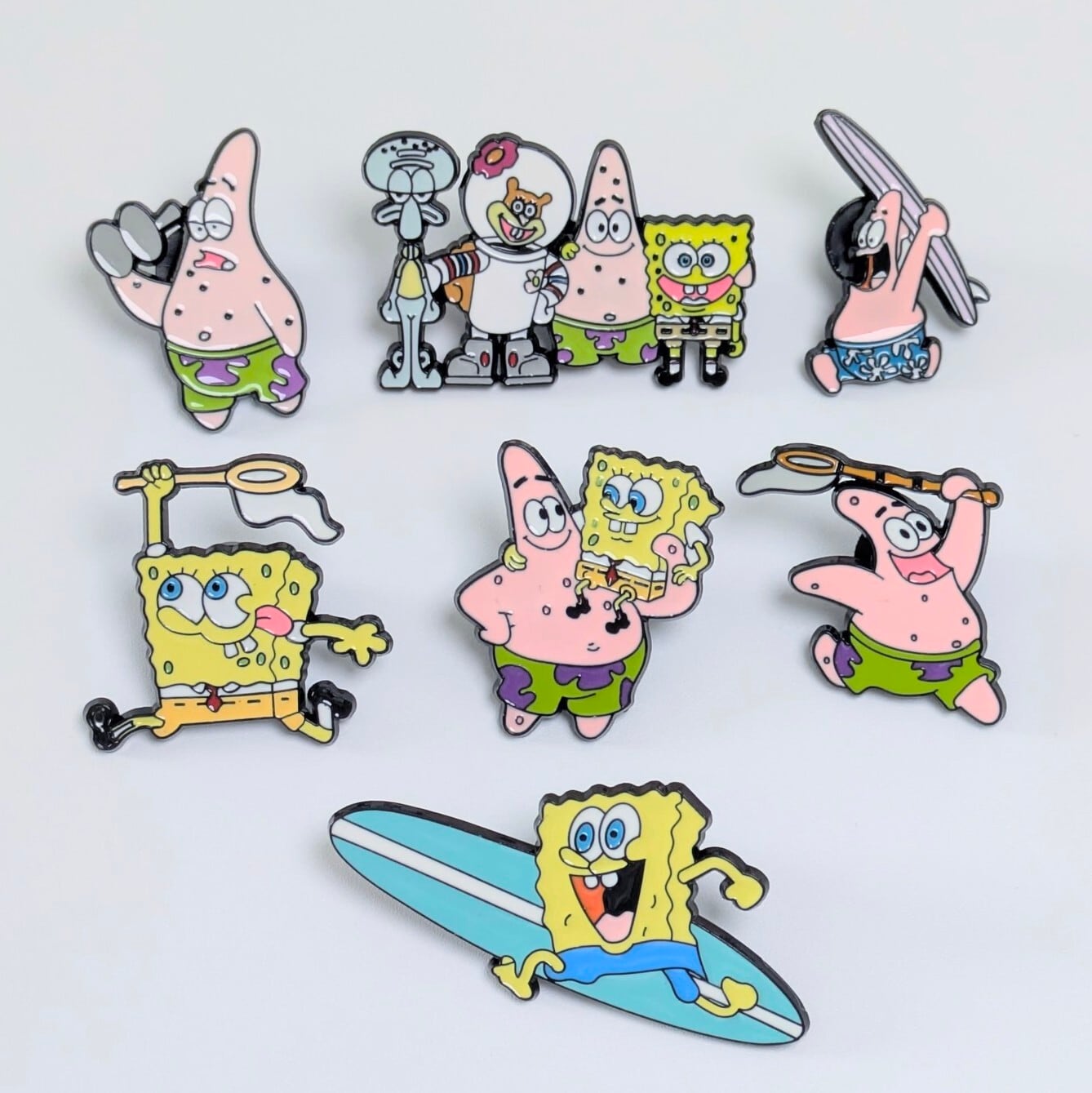 ♧送料無料！ ★ピンズ PINS★ピンバッジ 【 SpongeBob SquarePants（スポンジボブ）】ピンズ 7Pセット / ピンバッジ / PINS〚アメリカン雑貨 アメトイ〛