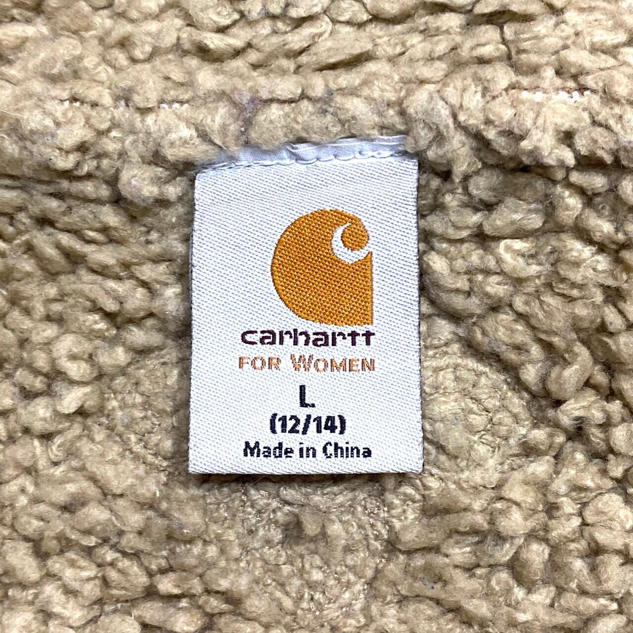 Carhartt  (カーハート)  ボアデニムランチコートUSA製プリントタグ カーハート ムートンランチコート レディースL メンズM 古着 Carhartt