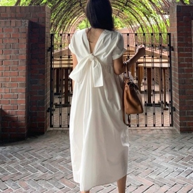 back ribbon one-piece＜1161＞