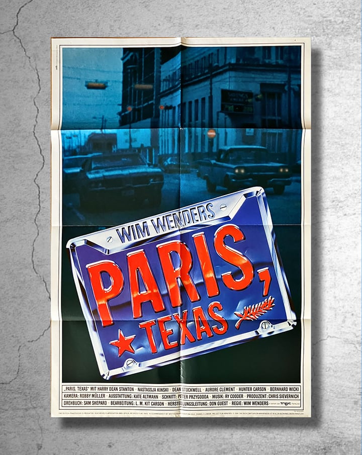 【人気品/レア品】ルイ・マル監督作 『パリ・テキサス』1984年西ドイツ版ポスター