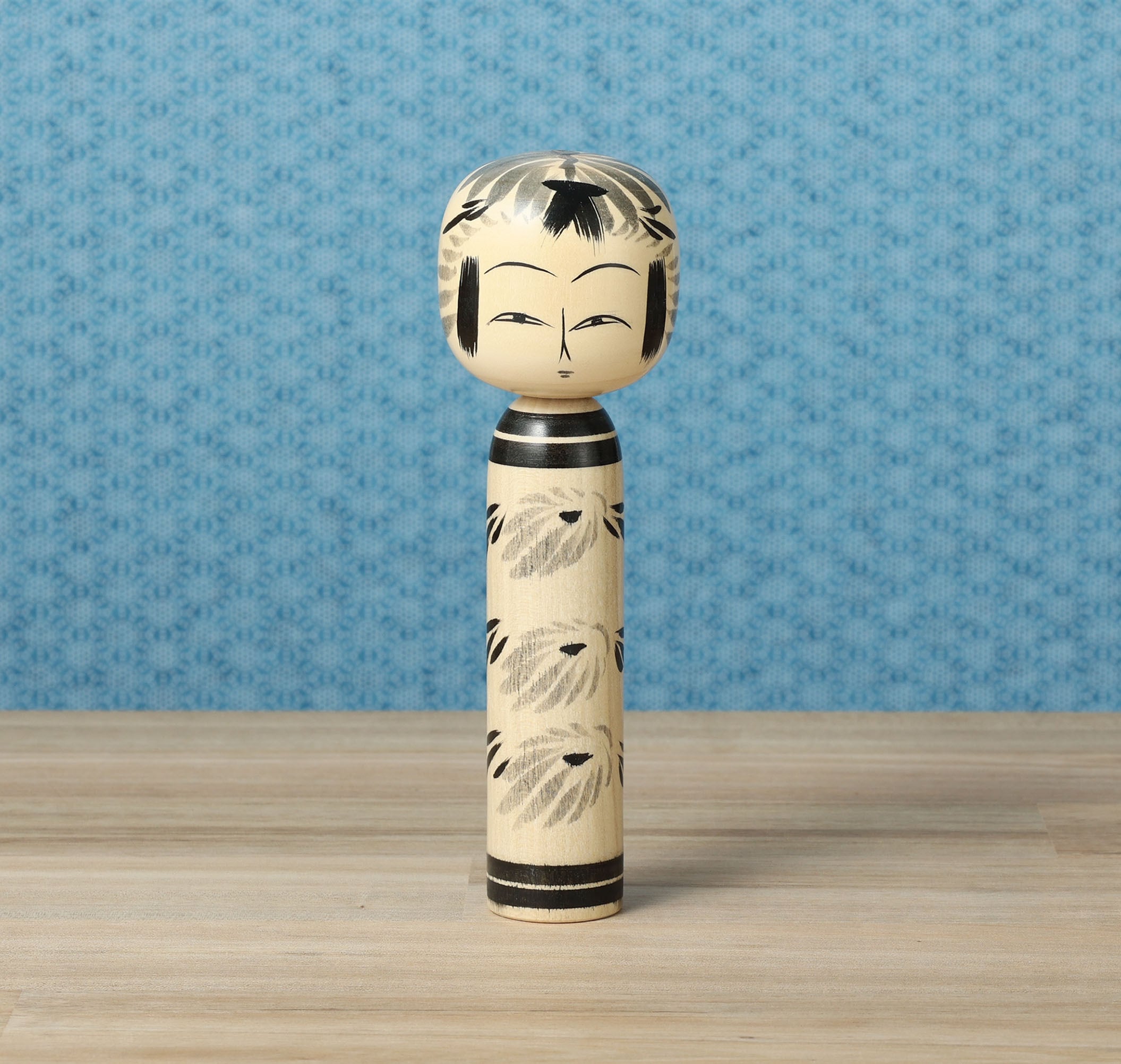 こけし 墨絵こけし Sumie-black and white kokeshi do | 小笠原義雄工人