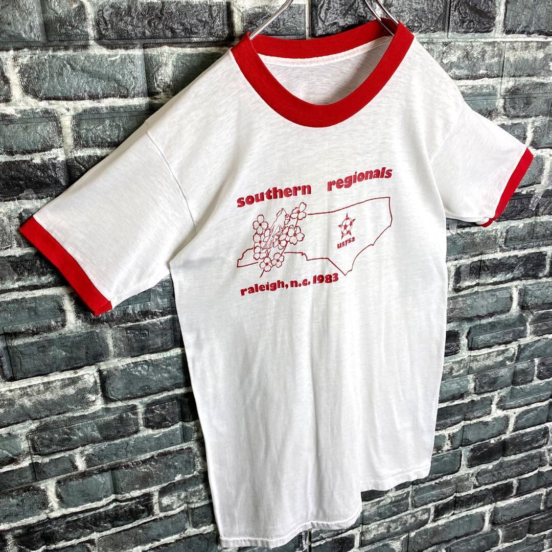 USA製 ヴィンテージリンガーTシャツ ホワイト 古着 希少 80s gd3 