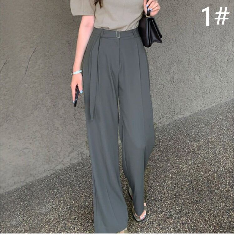2022春夏新作 ワイドパンツ ロングパンツ ロング丈ズボン ハイウエスト 着痩せ レディース カジュアル