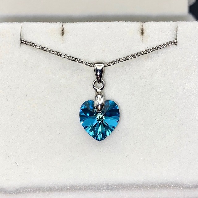 Blue heart necklace［A479］