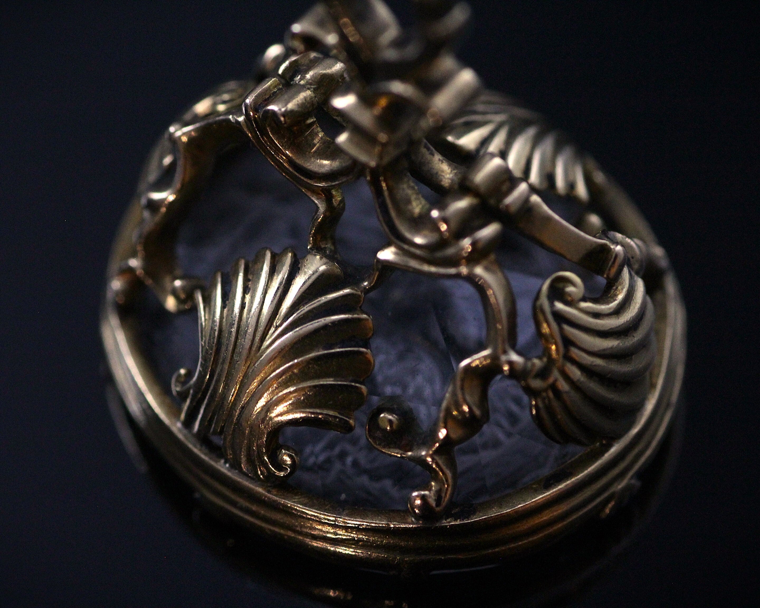 Rock Crystal Intaglio & Gold Fob seal ロココ・バロック ロック