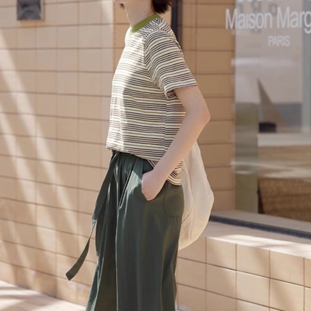 カラーストライプTシャツ