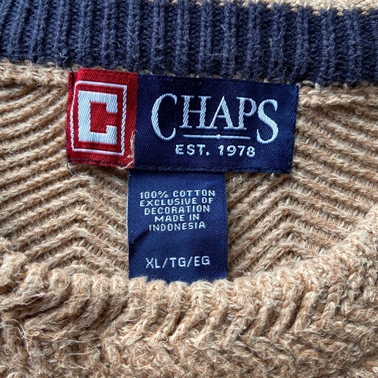 チャップス CHAPS コットンニットハーフジップセーター メンズXL /eaa349670