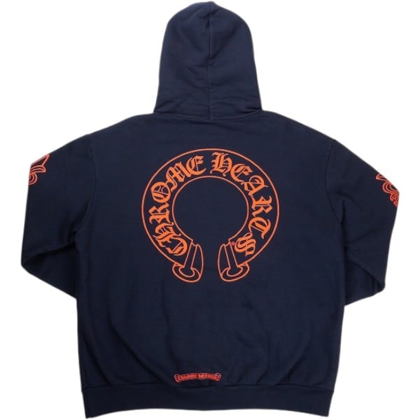 Size【S】 CHROME HEARTS クロム・ハーツ HORSE SHOE HOODIE NAVY/RED