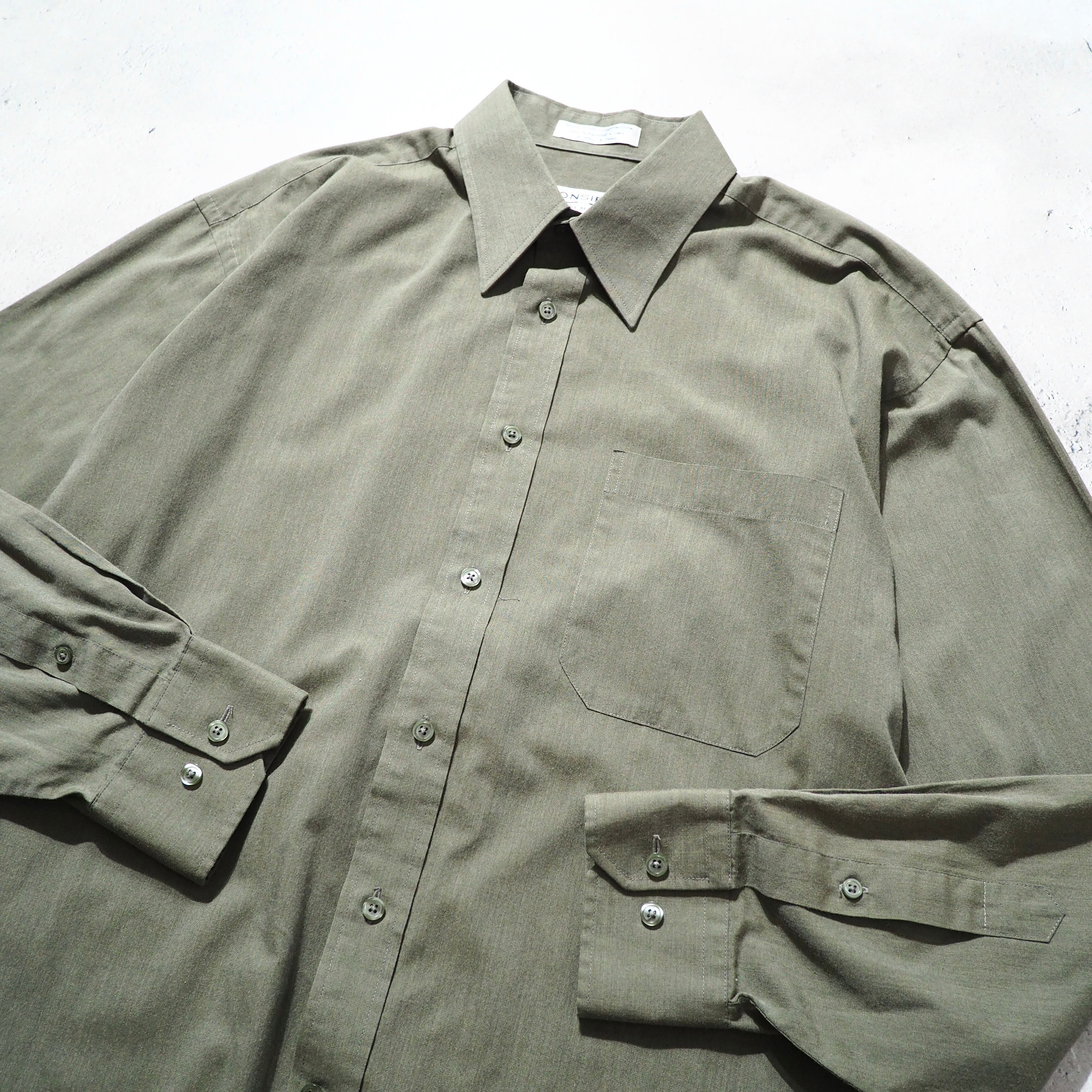 1990s " Monsieur by GIVENCHY " Beautiful Moss green color vintage Dress shirt