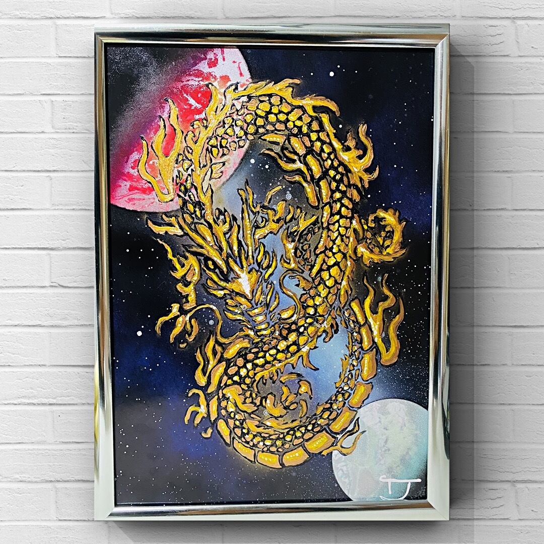 78-1. 金龍と銀龍のスプレーアートです。/チョー新作です。-バス