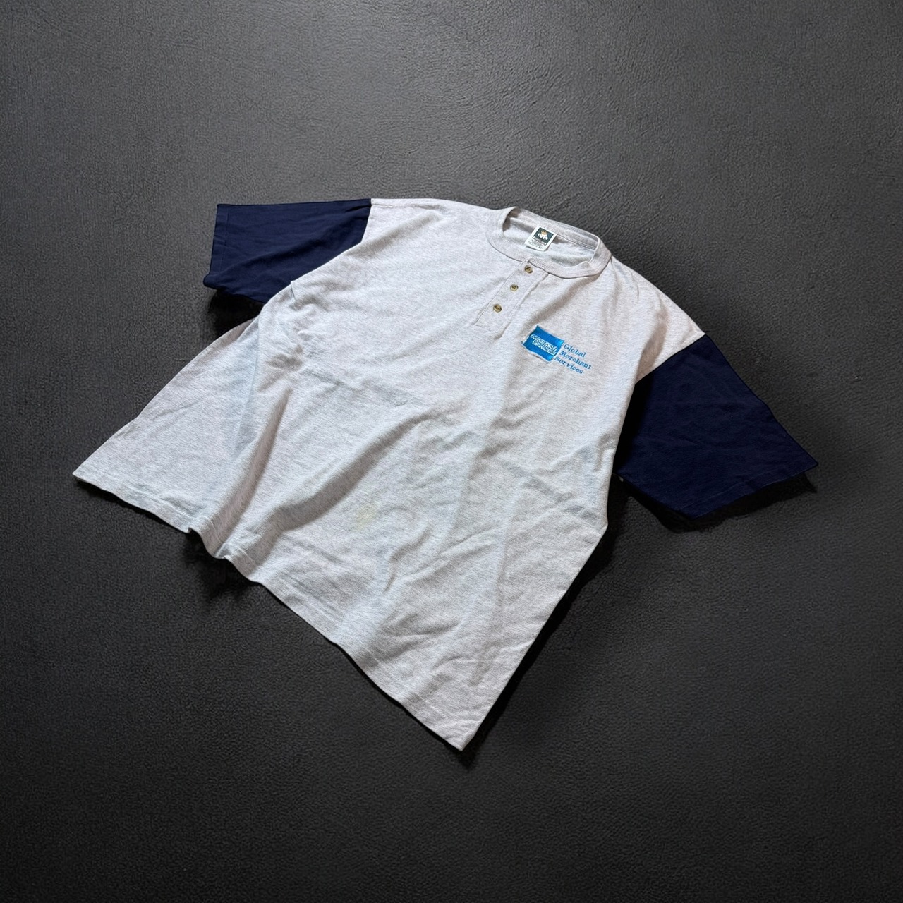 Amex 90s TEE 企業 ヘンリーネック Tシャツ 古着 - 2