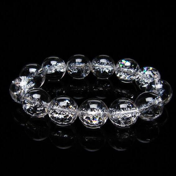 アイリスクォーツ 水晶 ブレスレット 18mm 一点物 111-20274